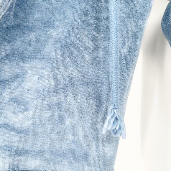 Iets Frans UO Womens Loungewear Kenny Plunge Neck Hooded Velour Jumpsuit XS Blue - Picture 5 of 10